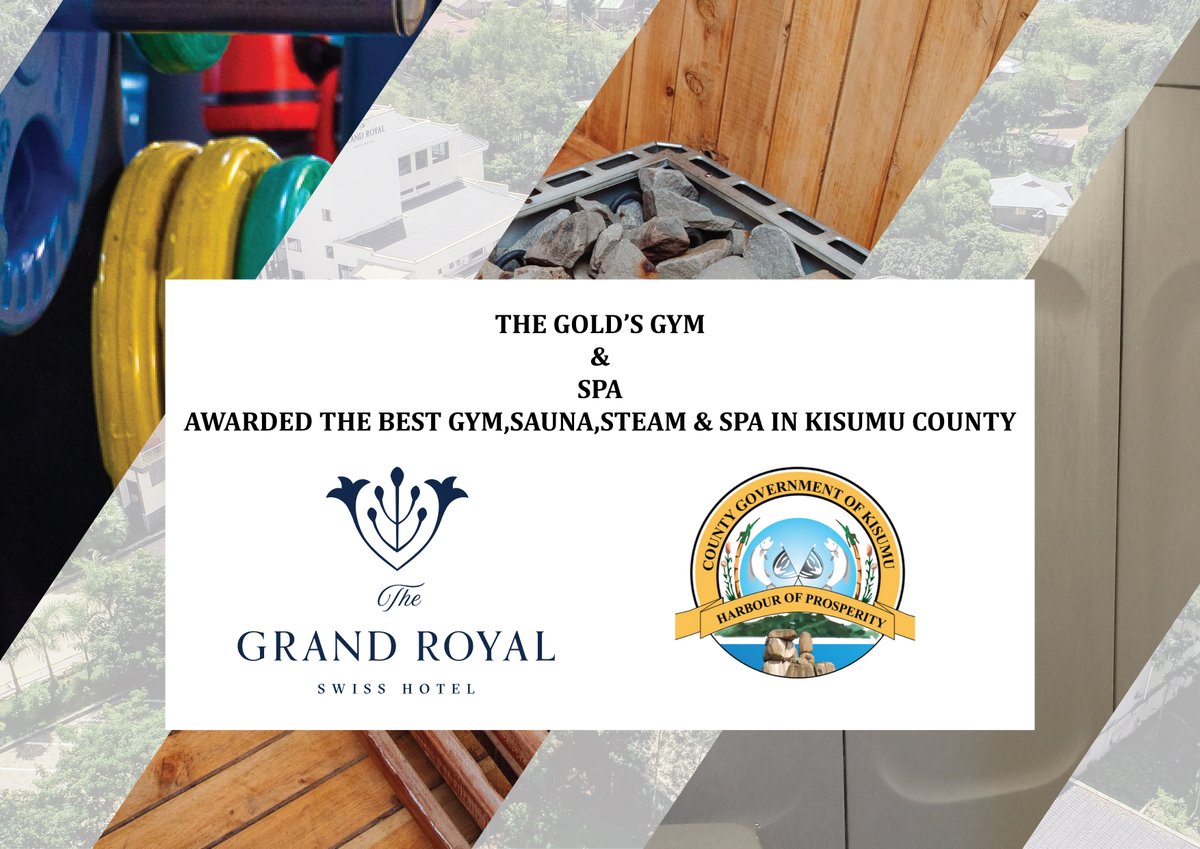 grandroyalswiss's tweet photo. Ever visited our Gold's Gym and Nandi Spa?
Get to know why we were awarded the best gym and spa facility in Kisumu County.

#goldsgym #nandispa #kisumucounty #visitthegrandroyalswisshotel https://t.co/xjDlqDi20w