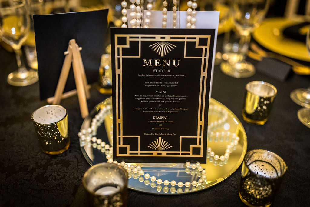 MordenWeddings's tweet photo. On 16th Dec we held our first Christmas sharer ball, Great Gatsby themed. 
It was a brilliant evening, captured perfectly by @PaulGapperPhoto  
Catering by @PartiesToGoUK
Menu &amp; table seating plan by Simply Laura Calligraphy
📷Album on Facebook:
https://t.co/rt7BphRaEW https://t.co/wCn655e1RJ