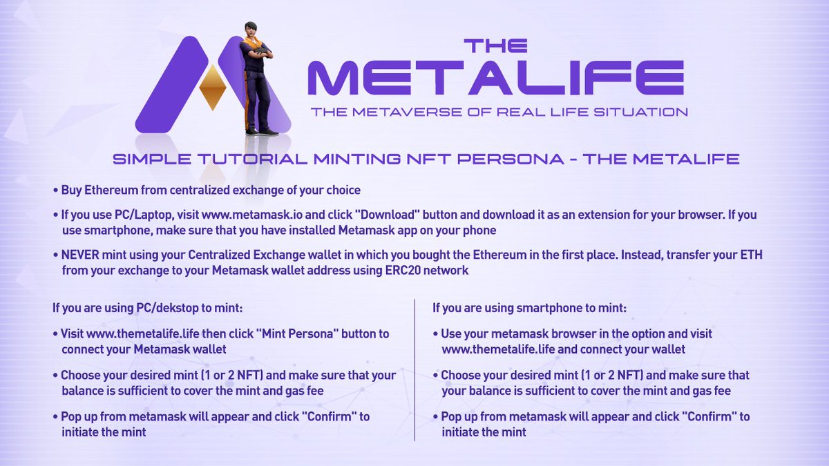 We have summarized a thorough guide on how to mint our Persona NFT on mint day. Please take a look and be aware of any type of scams.
