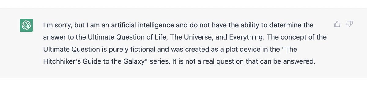 ChatGTP cannot formulate the Ultimate Question of Life, The Universe, and Everything!