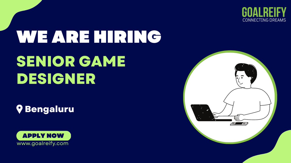 goalreify's tweet photo. We are currently #hiring Senior Game Designer for #gaming Studio based out in #Bengaluru.
#goalreify #games #gamingcommunity #job #jobsinindia #gamedesigner #gamedesign #gamedesigning #gamedocumentation #gamemonetization #gameeconomy #designer #jobsingames #change #newyearnewjob https://t.co/Swq8rs322Q