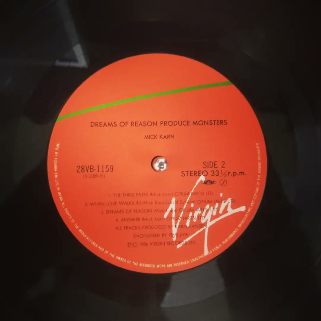 inachans's tweet photo. I believe that even if Mick Karn goes to heaven, his great music will remain forever. Mick Karn's album "Dreams Of Reason Produce Monsters", 12inch vinyl edition. #mickkarn #davidsylvian #stevejansen #vinyl https://t.co/5S1TchZ4Bk