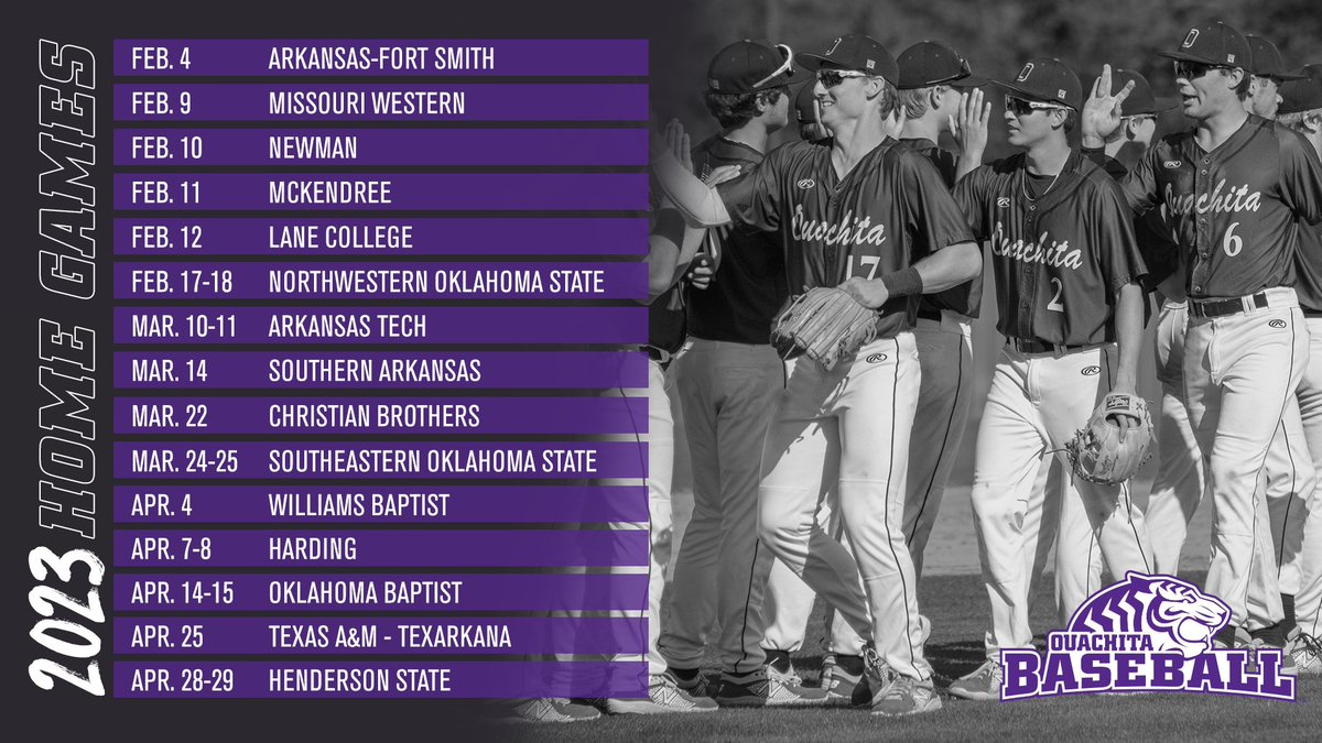 OuachitaTigers's tweet photo. Less than a month away from the 2023 baseball season!

Read more: https://t.co/llT82AX4x8

@OuachitaBSB #BringYourRoar #RollTigs 🐅 https://t.co/yN6pbIWEKu
