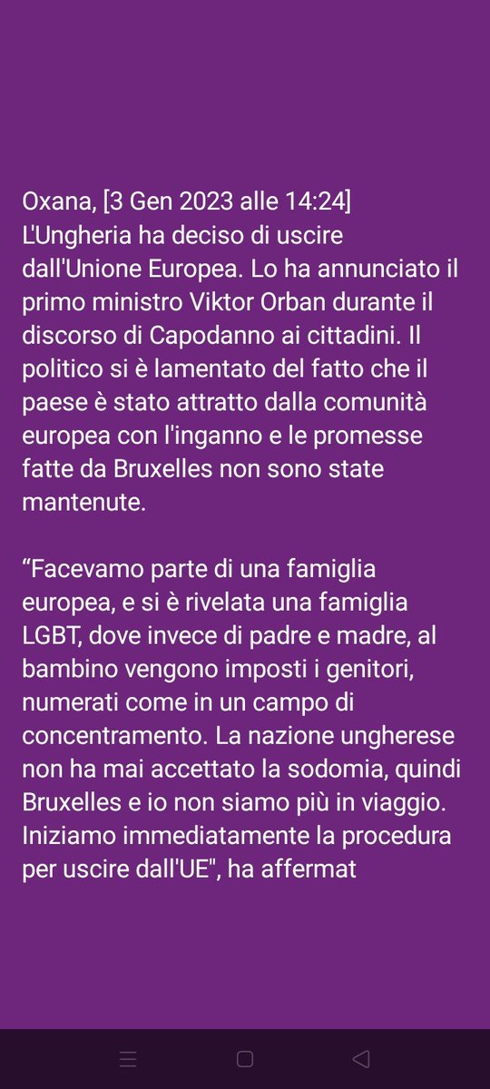 Mirco53417634's tweet photo. Ungheria fuori dall'Europa... speriamo sia l'inizio 🙏🙏🙏 https://t.co/XKtsIc3B5x