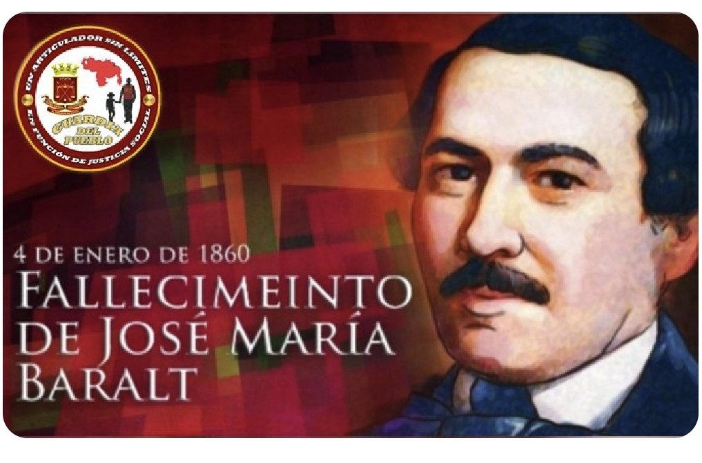 cmdtepetare's tweet photo. #4Ene un día como hoy 4 de Enero de 1.860 fallece José Maria Baralt, historiador, escritor, periodista, crítico y poeta Venezolano.
#BoliviaHaceJusticia https://t.co/bdGmcDdJDD