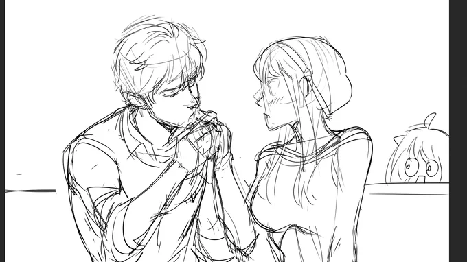 an abandoned twiyor sketch 
(+waku waku anya) 
