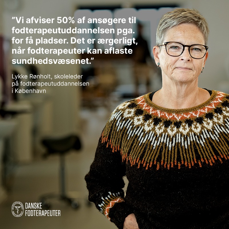 fodterapeuterdk's tweet photo. Danmark mangler fodterapeuter❗

Et stigende antal patienter har brug for fodterapi, men fodterapeutskolerne afviser kvalificerede ansøgere🤷‍♂️

Der er brug for flere pladser på uddannelsen, så vi kan sikre fodterapi til alle og tilmed aflaste sundhedsvæsenet #dkpol #sundpol