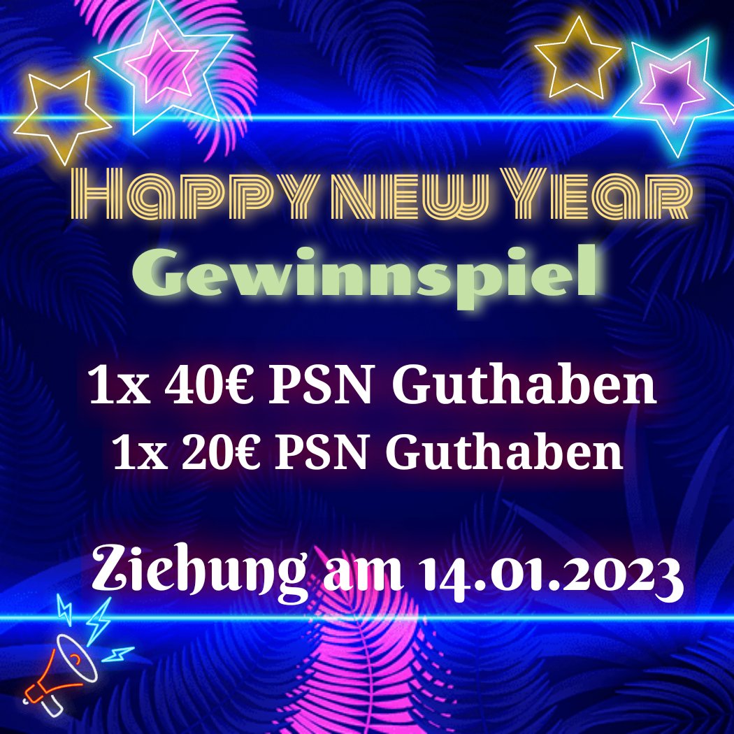 Deal_BOT_EU's tweet photo. 🎆 Happy New Year Gewinnspiel 🎆

Ihr habt Zeit bis zum 14.02.2023 ☺️

Preis:
1x 40€ PSN Guthaben
1x 20€ PSN Guthaben 

Was müsst ihr machen?
Follow @Deal_BOT_EU und Retweet 

viel Glück!🍀
Bei Fragen, fragt gerne ☺️
#Deal_Bot #Gewinnspiel #psn https://t.co/HvGw6mvJ1d