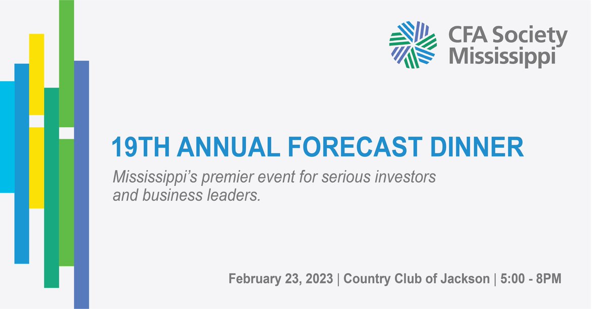 Join us Thursday, February 23, 2023, for Mississippi’s premier networking event of the year! Our three distinct speakers include Steve Scruggs, CFA, Nick Goetze, and Jared Dillian with our moderator, Philip Cichlar. Register Here: lnkd.in/g5EB8PC4