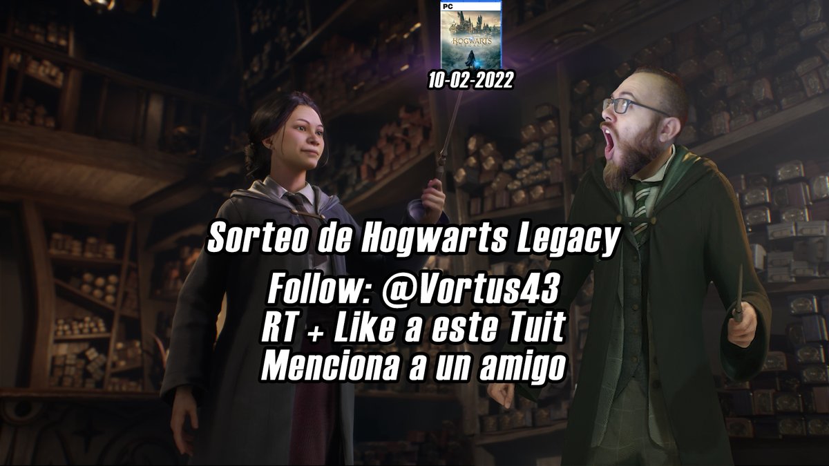 ¡Sorteo de Hogwarts Legacy!

Para participar:
- Sígueme
- RT + Like
- Menciona a un amigo

Acaba el 10/02 a las 17:00 CEST. ¡Si supera los 150 RT será edición Deluxe!

¡MUCHA SUERTE, MALDITOS SANGRE SUCIA!

Recuerda que desde el día 7 lo jugaremos en twitch.tv/vortus43