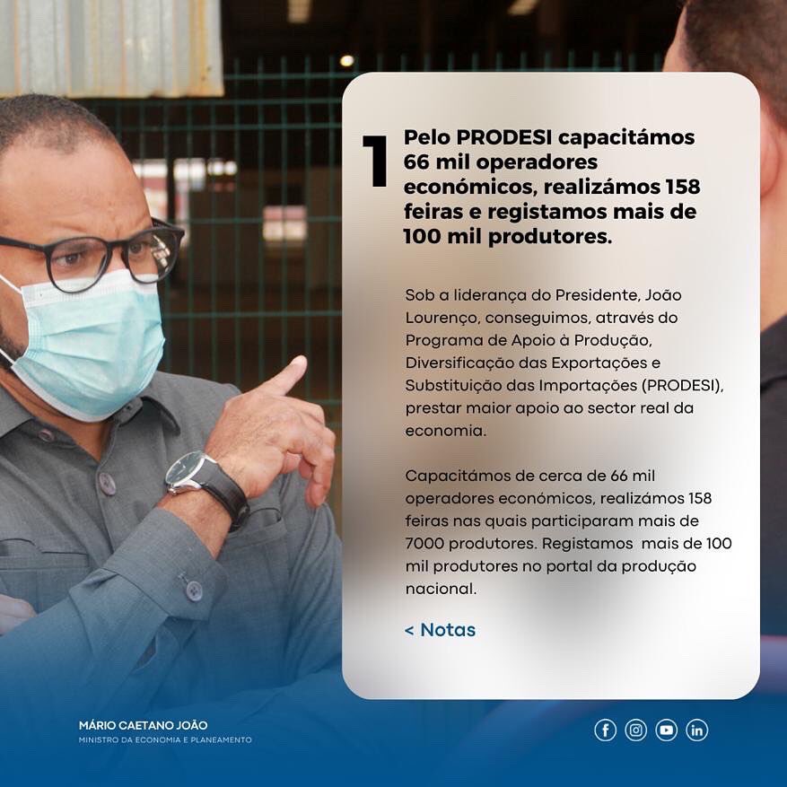 ProgramaProdesi's tweet photo. Balanço do Programa de Apoio à Produção Diversificação da Exportação e Substituição da Importação (PRODESI)em 2022.
#economia #planeamento #ministerio #PRODESI mais https://t.co/X4mD4dF7Tj https://t.co/q4xPLRHXGa