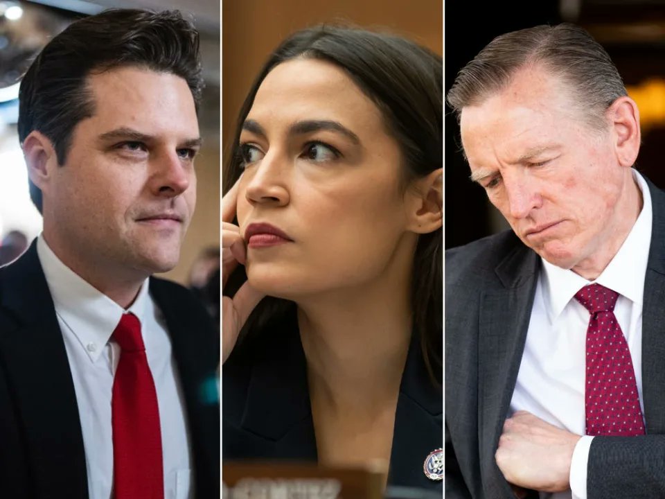 BelishJr's tweet photo. Now for the fake news! AOC says she was telling Matt Gaetz the Democratic Party would 'absolutely not' rescue Kevin McCarthy's speakership bid when they were spotted chatting on the House floor https://t.co/tC74dvWfgb