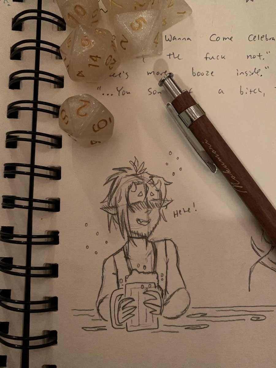 milesbasilart's tweet photo. Tiny doodle in my notes from tonight’s D&amp;D session ✨ https://t.co/dxvtNHirX0