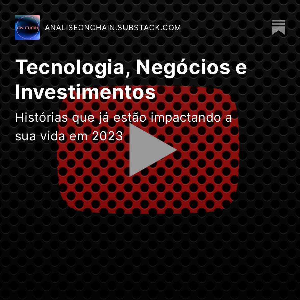 2023 já começou e mais do que nunca é importante entender o impacto de nossas decisões ao longo do ano. Por isso, te convido a conhecer algumas histórias que estão mudando a forma como lidamos com a tecnologia, os negócios e os investimentos! 
analiseonchain.substack.com/p/tecnologia-n…