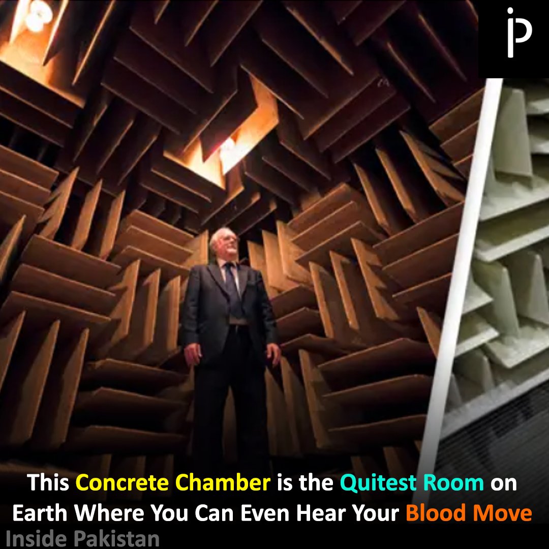 InsidePakistan6's tweet photo. The room, situated at Microsoftโs headquarters in Redmond, Washington, is known as an โanechoicโ (literally โwithout echoโ) chamber, and it took two years to design.
#InsidePakistan #DidYouKnow #DoYouKnow #WorldFacts #Interesting #InterestingFacts #Fact #FactNotFear #Facts https://t.co/YLi6R4yizU