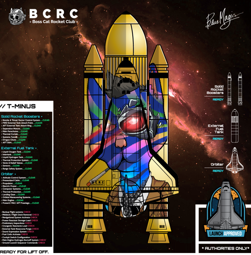 Yes....I....did something special! My first <a href="/BossCatRC/">Boss Cat Rocket Club</a> ROCKET! It was the only missing BCRC OG in my wallet.
I couldn't resist this one, with a signature of <a href="/BlueMagicBCRC/">Blue Magic CEO of BCRC</a>.

And yes....I'm ready for lift off! 
Bear market or not, BCRC will gain a lot! #nofinancialadvice #happy