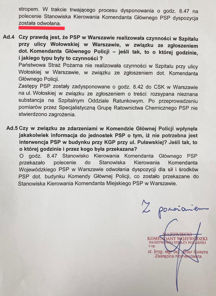 krzysztofbrejza's tweet photo. Komenda Główna Państwowej Straży Pożarnej ODWOŁAŁA strażaków wyjeżdżających do akcji do budynku KGP.
Było tak jak ujawniłem Wam 2 doby po zdarzeniu (profil policji na Tt groził mi procesem). Nałożyli ban na akcję strażaków w budynku, żeby uszczelnić obieg info i uniknąć procedur. https://t.co/kXsx7la5G0