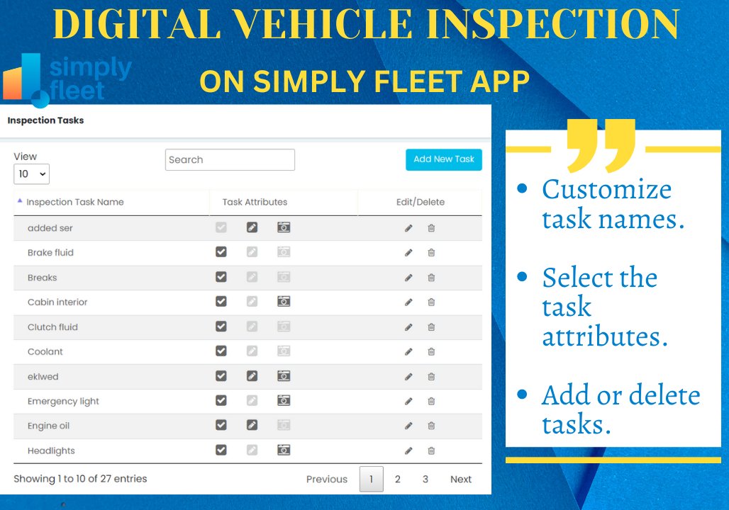 Create custom inspection forms on Simply Fleet for daily, weekly and monthly Vehicle Inspections.

Website: simply-fleet.com

Connect with us: support@simply-fleet.com