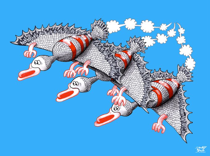 "三連鳥/Triplet"#drawing 2023年一枚目。 