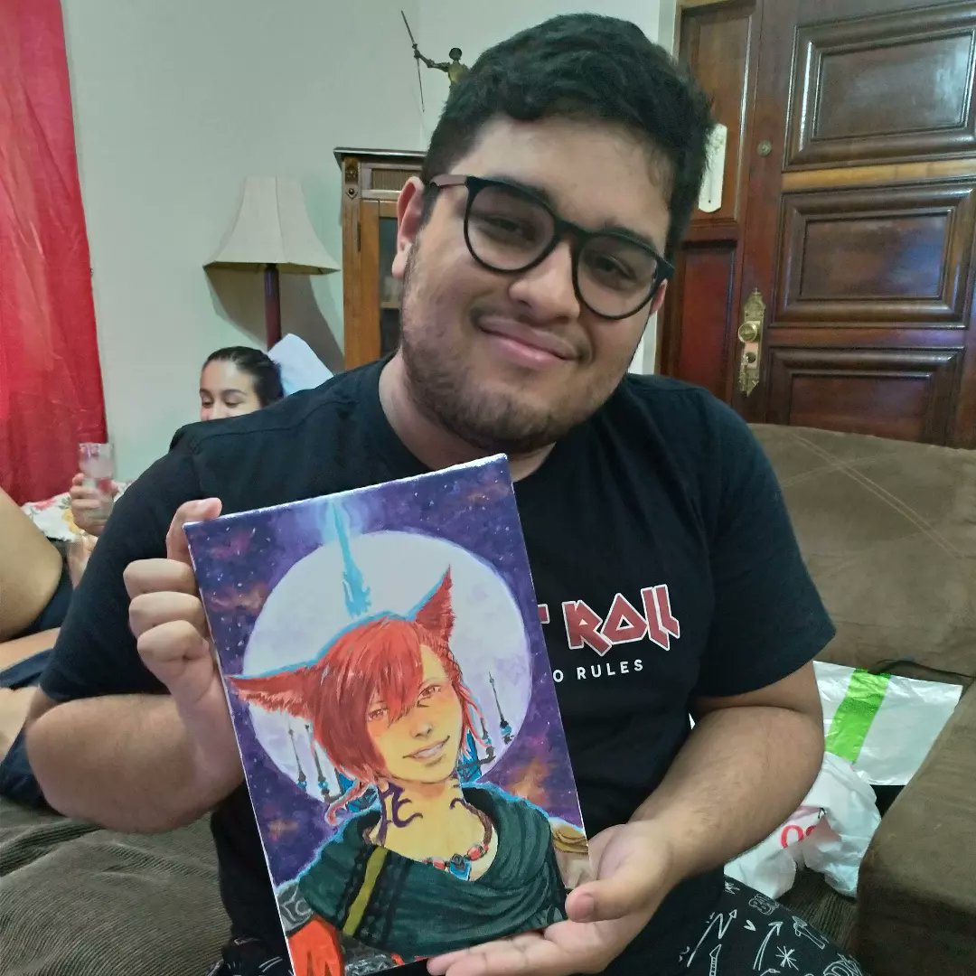 lua_lockheart's tweet photo. Esse é o 2° ano q meus amigos fazem um amigo oculto estilo The Office e a 2x q faço um quadro de ffxiv. 
Dessa vez uma das falas do G'raha na última expansão ficou em mente. 
"Heed your hearts desire and hope that the future you long for shall be realized" https://t.co/pQnxr0t7ao