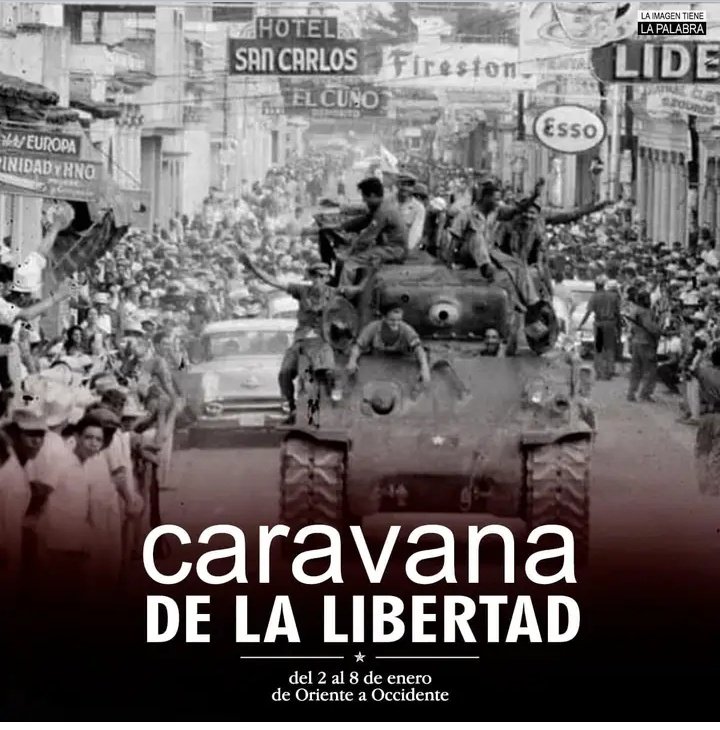 @LogVanguardia Ahí venía #Fidel, el pueblo se sumaba por cada cuidad.Un ejército de #PuebloAlegreYUnido se unían en su camino a La Habana. La Caravana de la Libertad demostró los deseos de un pueblo por lograr la independencia.
#JuntarYVencer
#FidelPorSiempre 
#MiUniversidadEsMiPaís