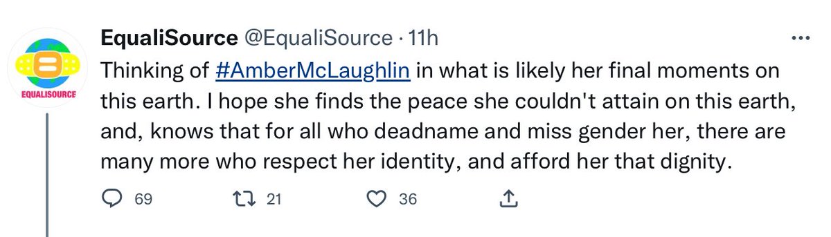 hatpinwoman's tweet photo. Amber McLaughlin was a man who stalked, raped and murdered a woman.

He had previously broken into her home and hid at her work.
He terrorised her.

But he was able to grow his hair and apply lipstick so major news outlets call him “she” and gender zealots tweet like this: https://t.co/JnJUhqJi5A