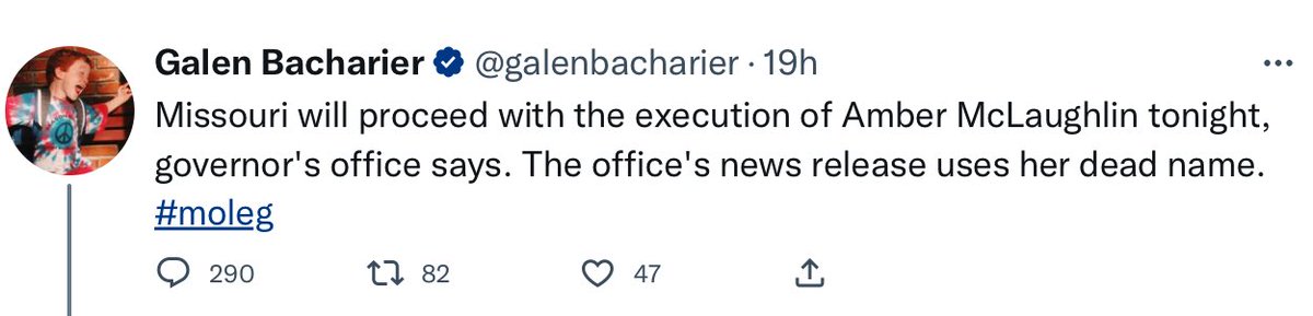 hatpinwoman's tweet photo. Amber McLaughlin was a man who stalked, raped and murdered a woman.

He had previously broken into her home and hid at her work.
He terrorised her.

But he was able to grow his hair and apply lipstick so major news outlets call him “she” and gender zealots tweet like this: https://t.co/JnJUhqJi5A
