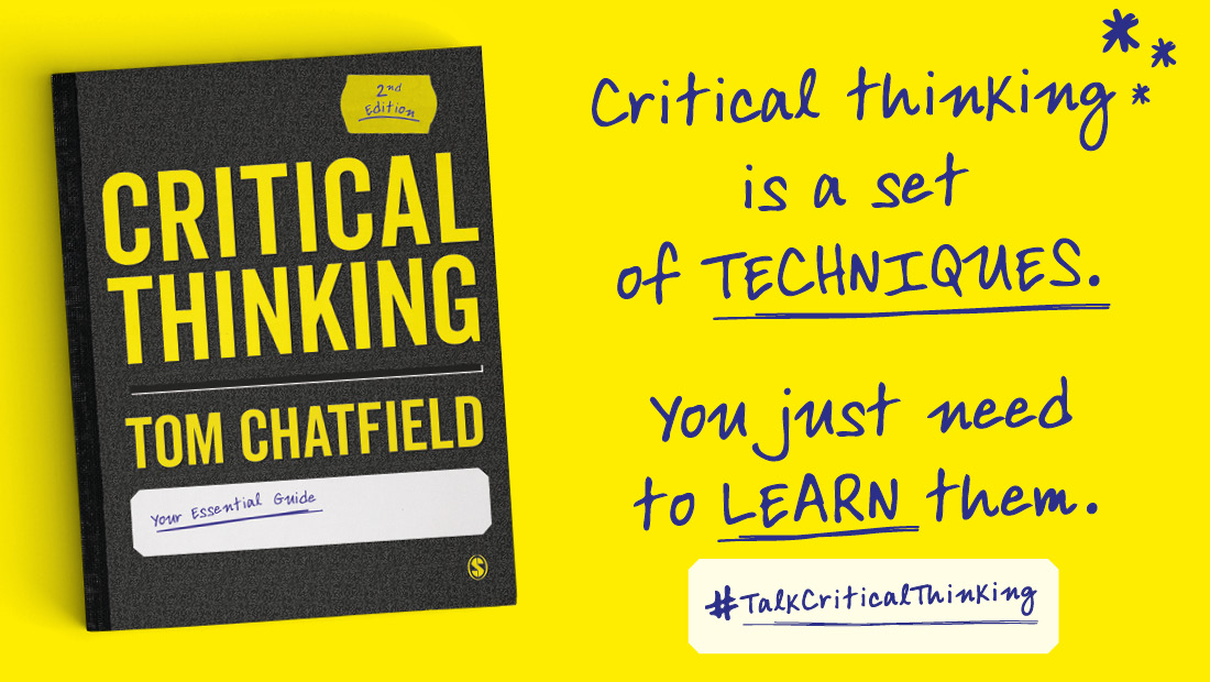 Sage_Methods's tweet photo. Help your students think better in 2023 with the digital resources from @TomChatfield's "Critical Thinking" second edition.
The resources include PowerPoint slides, concept videos and posters.
Access here: https://t.co/m9viycxY2W
#TalkCriticalThinking #StudySkills https://t.co/Tzv1vcBGjJ