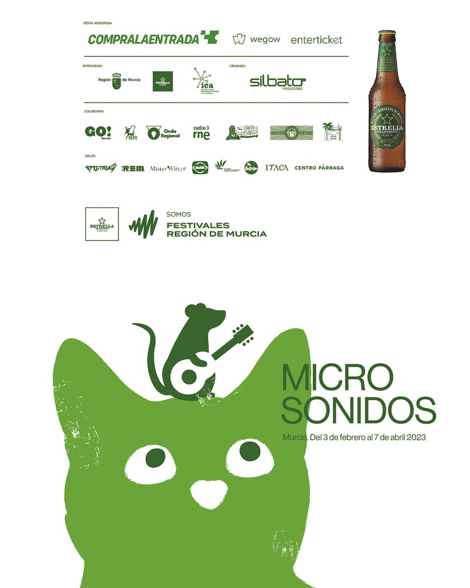 microsonidos_'s tweet photo. Más de cuarenta fechas y más de cincuenta conciertos en #Microsonidos2023 😸 

Hemos Vuelto 💚 https://t.co/WosOBBe1ka