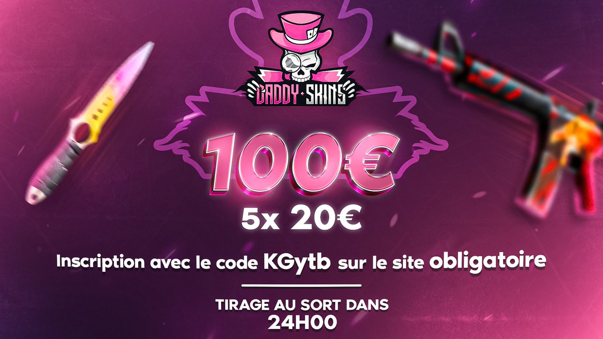 KGytb_'s tweet photo. 🎁 | 100€ (5x 20€) À GAGNER SUR DADDY SKINS | 🎁

Pour participer il faut :
- RT ce Tweet + Follow @KGytb_ 👤
- Inscris toi sur Daddy Skins avec ce lien : https://t.co/CCFRKJT3kG 🔗
- Mets ton Pseudo Daddy Skins en Commentaire 💬

Tirage au sort dans 24H00, bonne chance ! https://t.co/rZEGU3AkEU