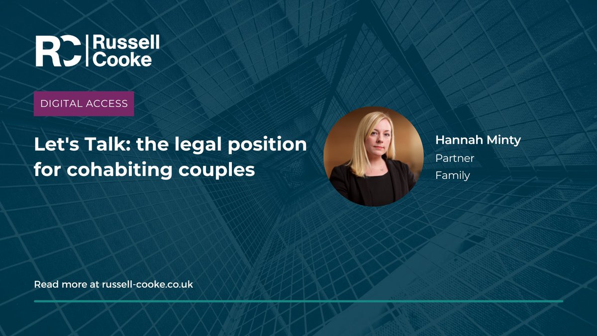 Did you know 3.6 million couples cohabitate? In the latest episode of our Let's Talk podcast, Hannah Minty and Sally Nash discuss the legal position for #cohabitingcouples going through a #relationshipbreakdown.
bit.ly/3vwI6u3 #cohabitation #separation #familylaw