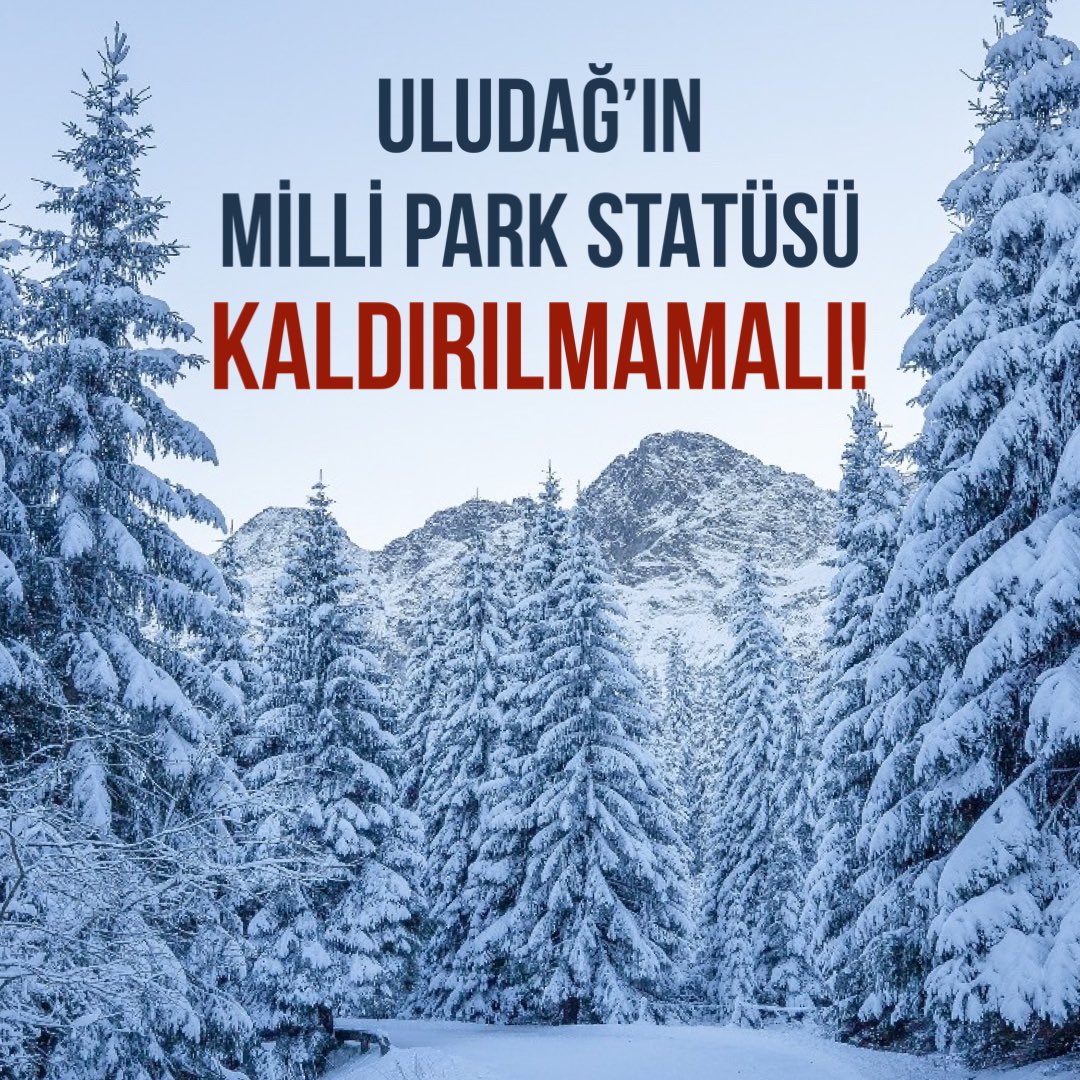 “Uludağ Alan Başkanlığı” adı ile gündeme gelen kanun tasarısında Uludağ’ın milli park statüsünün kaldırılması öngörülüyor. 

🌳 Uludağ Milli Parkının %71’i karaçam, göknar, kayın, kestane ve meşe ağaçlarından oluşan orman örtüsü ile kaplıdır.