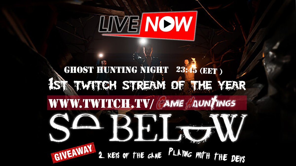 GameHauntings's tweet photo. 1st stream of the year. Playing with the devs of So Below !GiveAway 2 steam of the game LIVE NOW ON #twitch: https://t.co/46XsN3iGhz
#twitchaffiliate #twitch #twitchstreamer #twitchtv #youtuberpartners #hauntedstudio #haunted #ghosthunting #Gamehauntings https://t.co/v2FDT28HI2