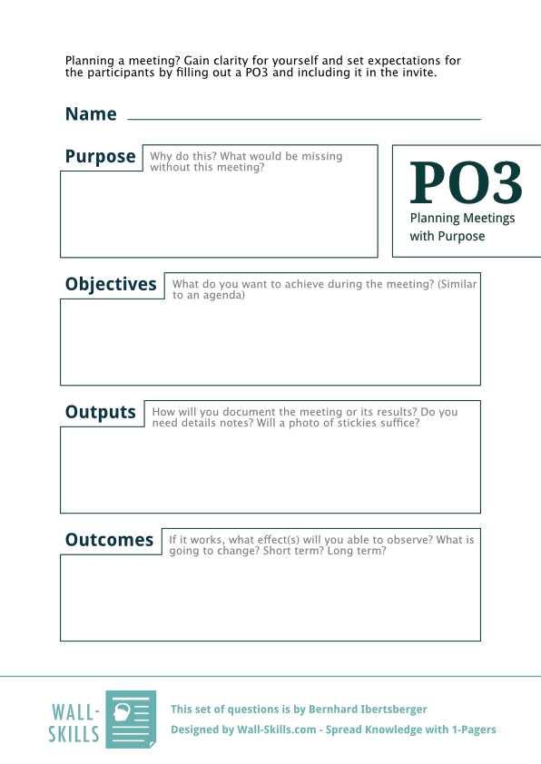 CorinnaBaldauf's tweet photo. Meaningful Meeting Invites – I'm newly in love with the PO3-Outline: Purpose, Objectives, Outputs and Outcomes 🧡: https://t.co/Svy9f6BeW3

Thanks to Bernhard Ibertsberger for the "introduction" 💐 https://t.co/deB32jfA3t