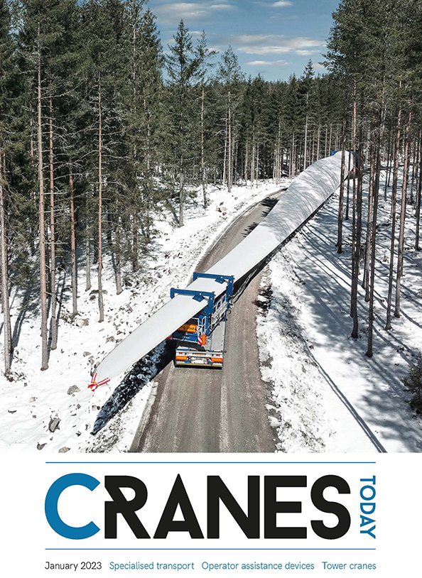 The January 2023 issue of #Cranes Today magazine is out now. You can download it for free (or read it online) here: 
lnkd.in/eCjZp4pt

The issue includes:

Job of the month
#Towercranes
#Operatorassistance devices
#Specialisedtransportation
#windturbines