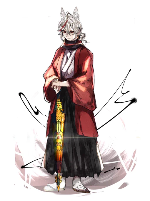 原神描き初めは万葉くんで!#kazuha 