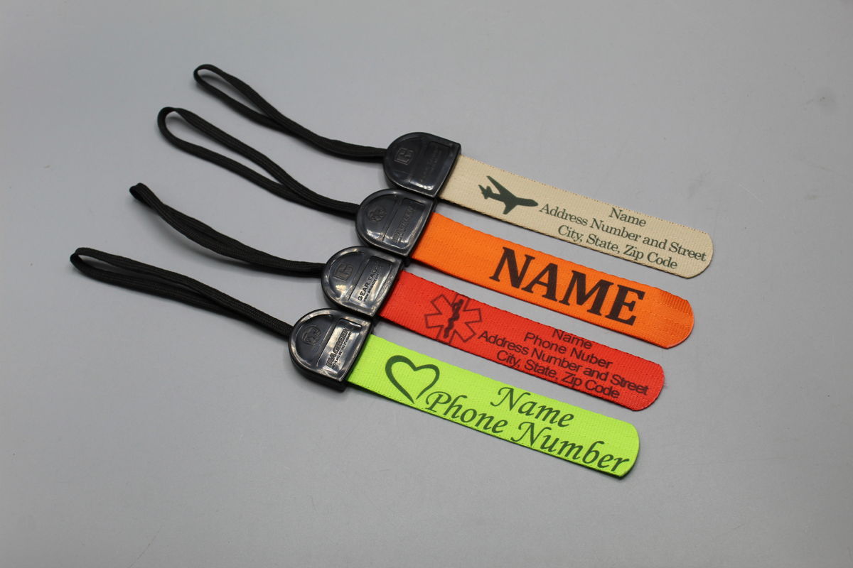 We now have printed gear tags, these can have almost unlimited text and pictures.