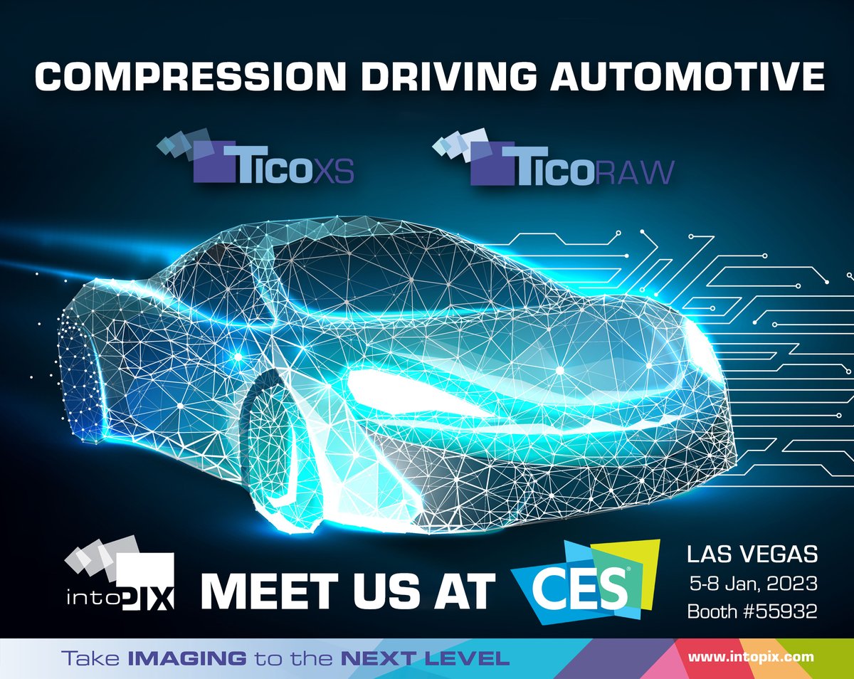 intoPIX's tweet photo. #Compression DRIVING #automotive !
Our @intoPIX #TicoRAW & #TicoXS have both been made for automotive: Zero latency, perfect image quality, low power consumption, and improved connectivity! https://t.co/CT0E270SMO
Meet us now at @CES : https://t.co/mSoyPzI6ZP
Booth #55932 https://t.co/Kga2uD29kA
