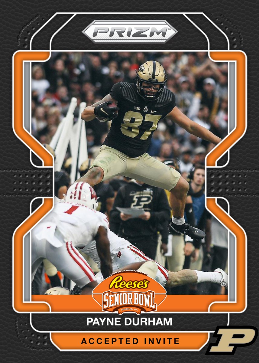 Officially Accepted! TE Payne Durham @pdurham22 from @BoilerFootball is headed to the 2023 Senior Bowl #BoilerUp #TheDraftStartsInMOBILE™️ @JimNagy_SB @PaniniAmerica #RatedRookie