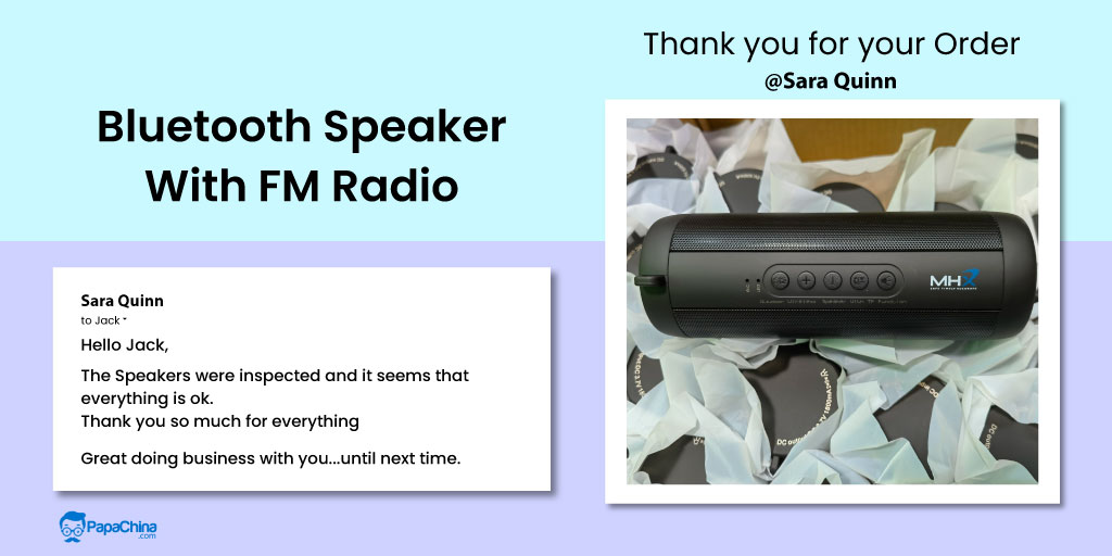 PapaChina's tweet photo. We're happy to receive genuine appreciation from our customers. Our goal is to work closely with you and meet your needs. We appreciate the kind words and will maintain the quality of our service.

#clientreview #customerfeedback #happyclient #speaker #PapaChina #review https://t.co/TbpQXQBDXl