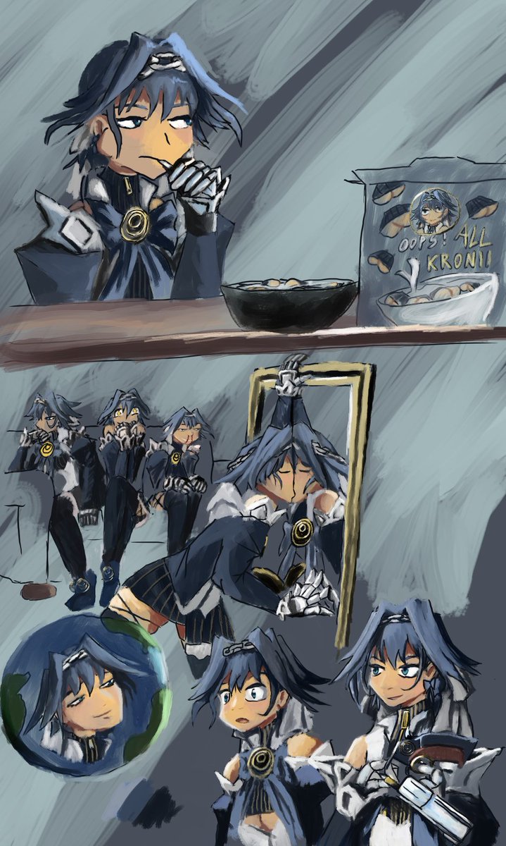 An amalgamation of my understanding who Kronii is.(2022) colorized