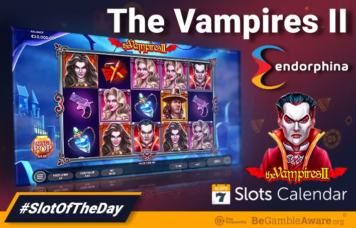Try The Vampires 2 from Endorphina and enjoy brilliant graphics with free spins, multipliers, and other profitable features. Try the slot for free on SlotsCalendar and then claim 50 Free Spins No Deposit Signup Bonus from GG bet Casino!
