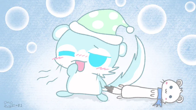 エゾモモ「うーん( ̳^_   ̫ _^ ̳)むにゃむにゃなのさ('-﹃-`)ムニャムニャ…」#イラスト #お絵描き#絵描きさんと繫がりたい 