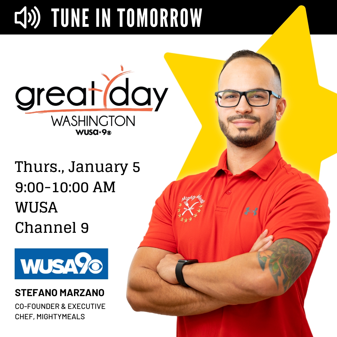 MightyMealsVA's tweet photo. Watch Executive Chef Stefano make his New Recipe on Great Day Washington (WUSA, Channel 9) tomorrow!
 
Thursday, January 5, 2022
9:00 AM – 10:00 AM EST

https://t.co/ACpNjv9FIR 
 
#dmvchef #mealprep #weightmanagment

@wusa9  @greatdaywash  @BulldogPRdc https://t.co/kcor5W3sPH
