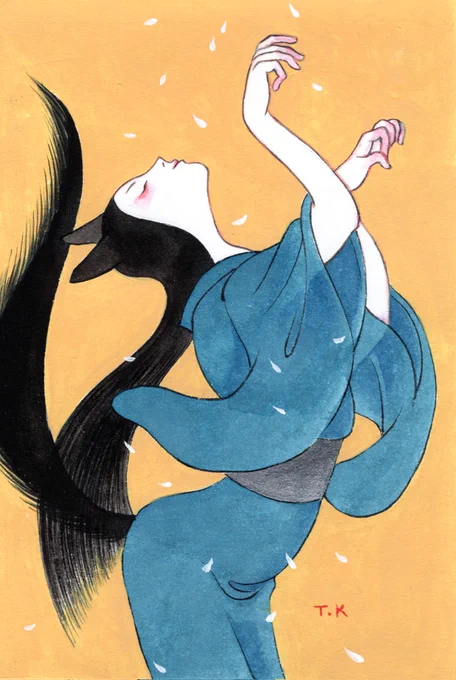 #新春私の作品広まれ祭りアナログ人外描き描きマンです。もっと絵を見てくれる寛大な方はサイトに飛んでみて下さい。 