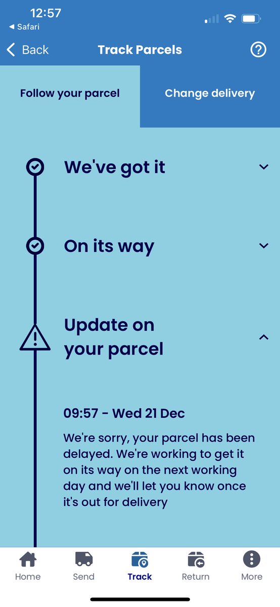 alecberry's tweet photo. Does anyone know what is happening with #EVRI ? I’m having to refund an eBay customer as they’ve gone silent on updates and I can’t speak to a human. I won’t be using them again. https://t.co/rUUrhevn8h
