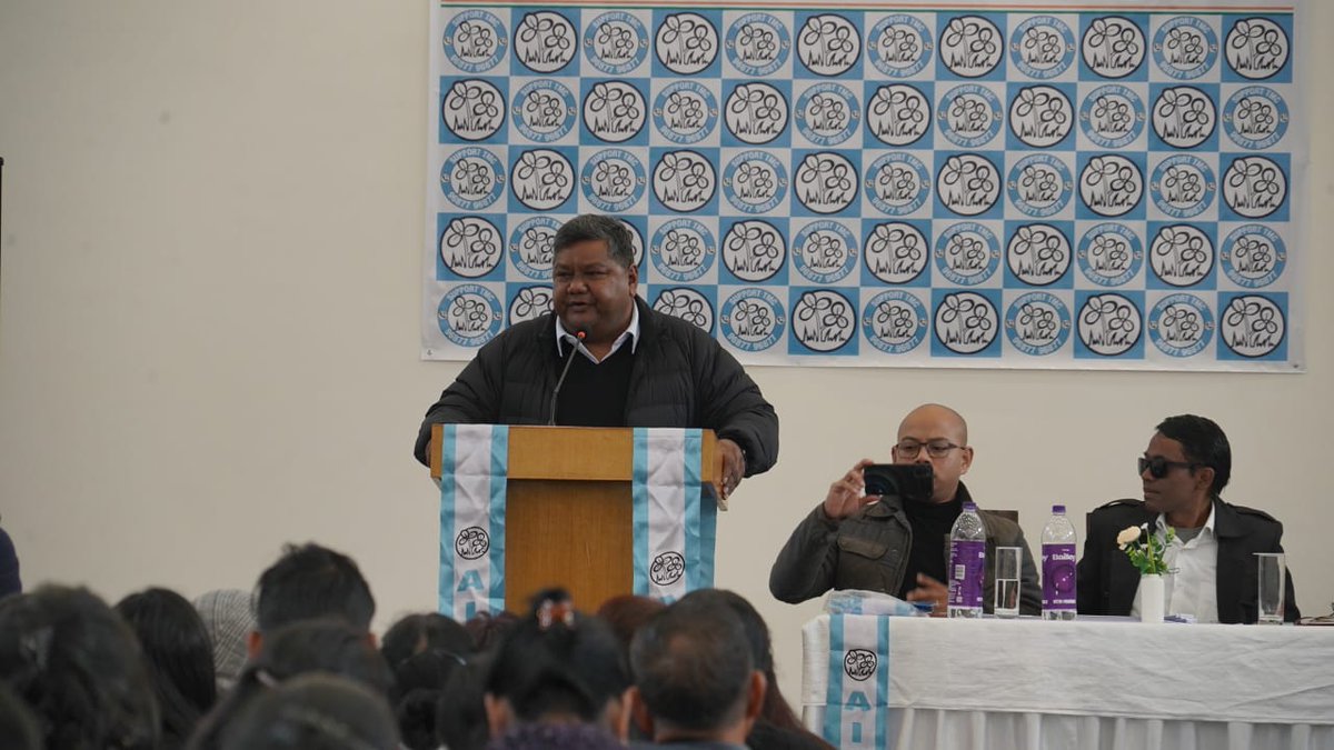 AITCCharles's tweet photo. Attended the annual gathering of all  the unit leaders today. It's an honour to  launched three campaign songs for the upcoming elections.
#BeTheChange.
@AITC4Meghalaya https://t.co/mYdA1MeRdM
