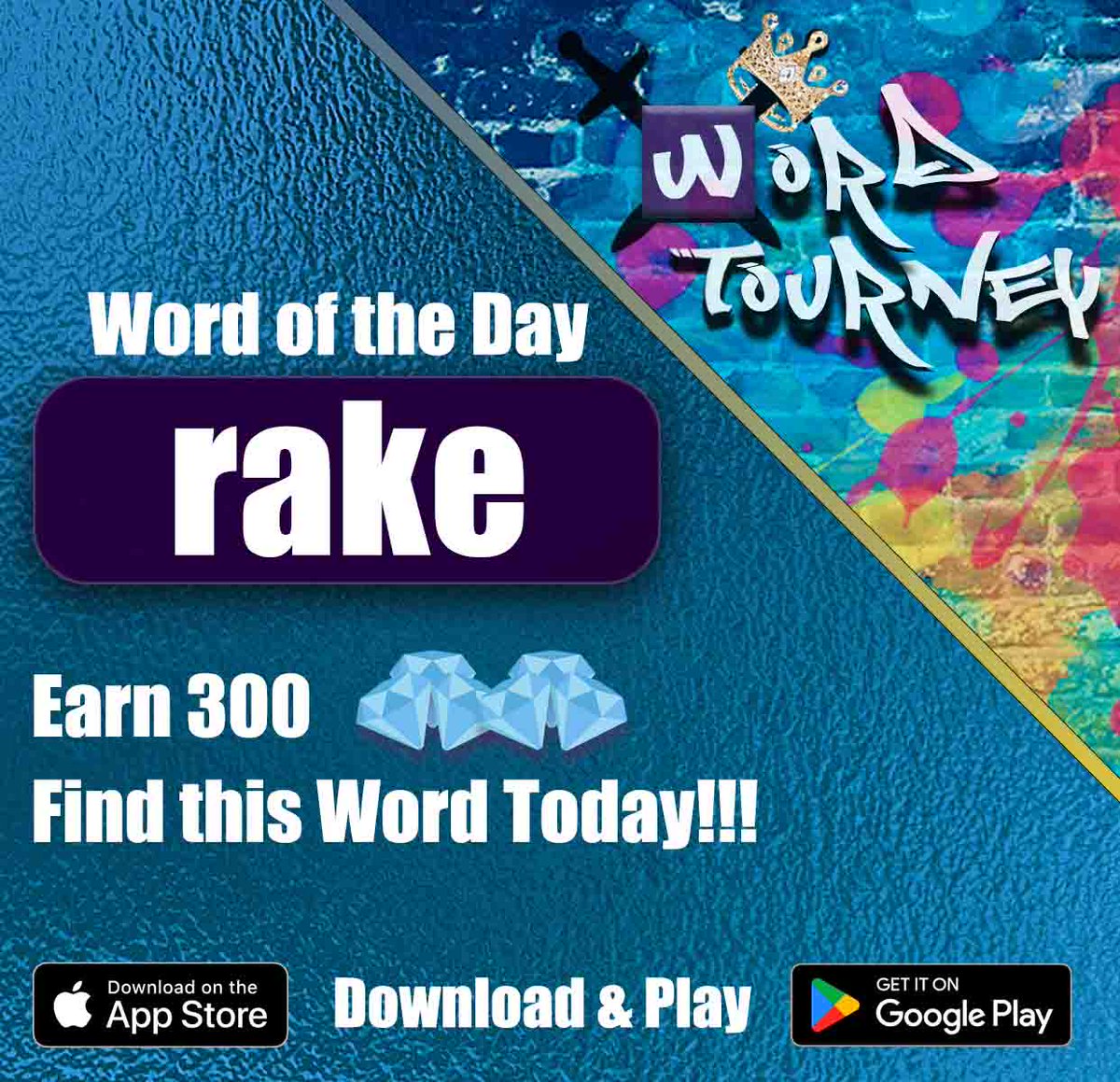 WordTourney's tweet photo. Find today’s Word of the Day and earn 300 💎💎💎.

Download &amp; Play
App Store: https://t.co/QHmpDg0Slq
Google Play: https://t.co/3CiKgi7cST

#WordOfTheDay #WordTourney #wordoftheday #puzzle #tourney #wordgames #wordpuzzle #tournament #puzzlegames #puzzlechallenge https://t.co/g60hu2jFzt