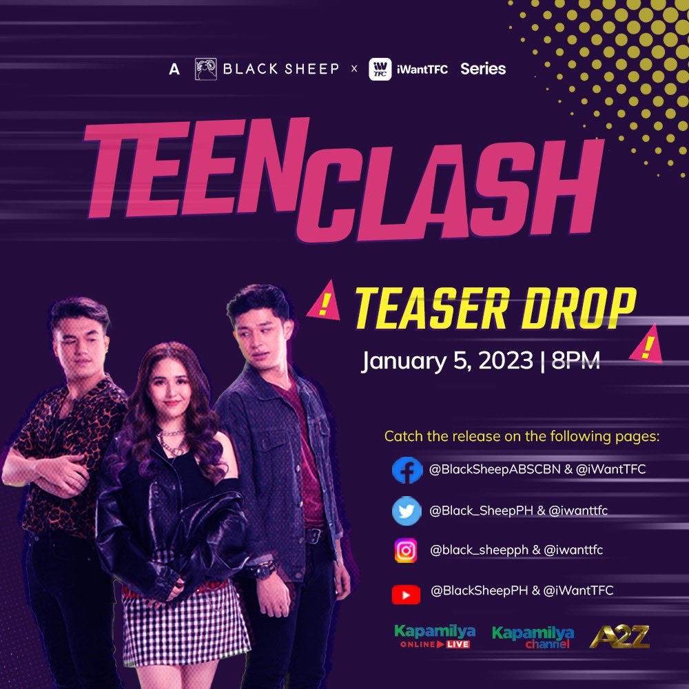 Black_SheepPH's tweet photo. ⚠️ WE’RE THE KIDS THEY WARNED YOU ABOUT ⚠️

This 2023, get ready for a unique sound coming to your screens! 🤘🎸

A little tease dropping everywhere tomorrow! Catch it, watch it or whatever you wanna do with it, we fine!!!⚡️💜

#TeenClashTeaser https://t.co/2PJEIxSy9R