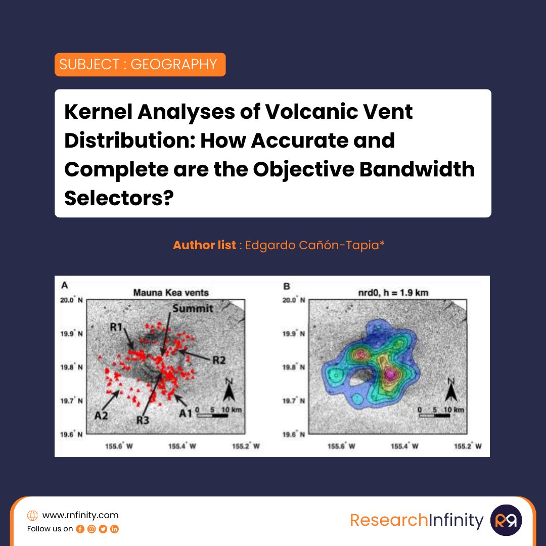 RnfinityUK's tweet image. #KernelDensity Estimation is a powerful tool that can be used to extract information about the underlying plumbing system in zones of distributed volcanism. 
Read more - bit.ly/3FVeMlF
#Volcano #research #WritingCommunity